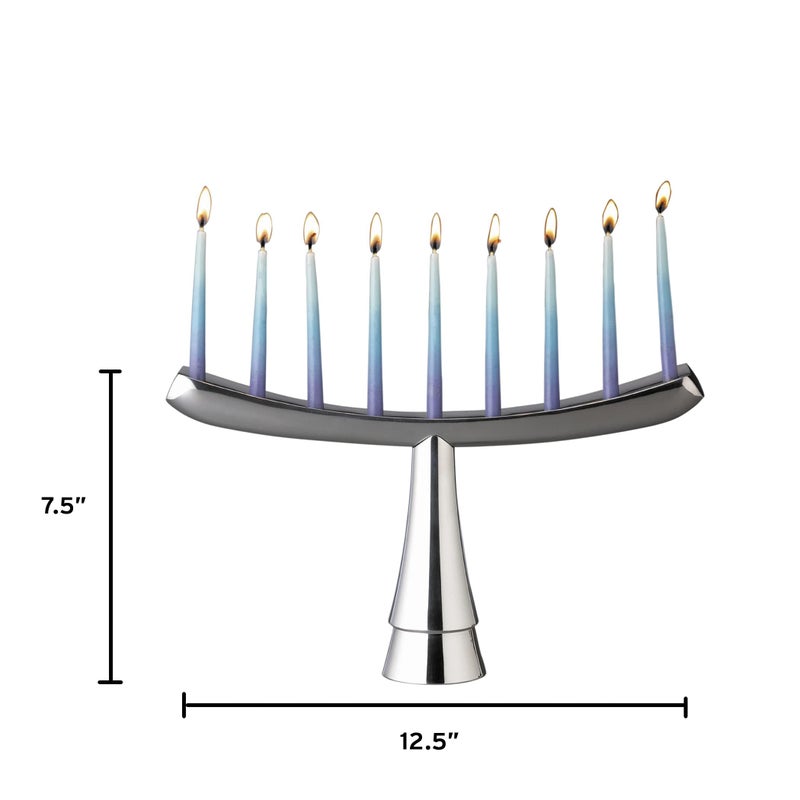 Nambe NambÃ© Menorah 12.5â€ x 7.5â€ â€“ Modern Arch Hanukkah Menorah with Flared Base & Polished Alloy Candle Holder, Elegant Home DÃ©cor Display, Fits Standard 3/8â€ Candles - Image 3